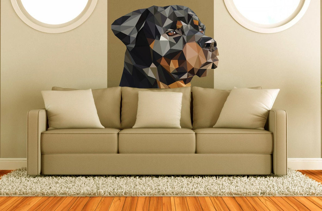 Rottweller dog Polygonal Wall decal,bedroom decor ,living room decor ,dog Polygon sticker,modern wall art, Multi Color GD34