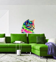 Load image into Gallery viewer, Cat Polygonal Wall decal, wall sticker ,cat wall decals ,wall decor living room ,Cat Polygon sticker,modern wall art, Multi Color GD36