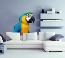 Load image into Gallery viewer, Parrot Polygonal Wall decal, Parrot Polygon sticker, modern wall art, Parrot Bird Pet Colorful Polygonal Wall Vinyl Sticker Multi Color GD37