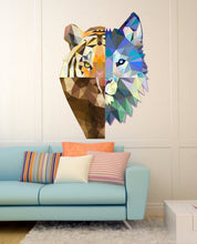 Load image into Gallery viewer, Wolf, Tiger, Lion, Bear Polygonal Wall decal,tiger decals, tiger wall stickers for bedroom, room decor, living room decor Multi Color GD38