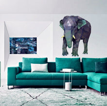 Load image into Gallery viewer, Elephant Animal Polygonal Wall decal, Elephant Animal Polygon sticker,modern wall art, Multi Color GD155