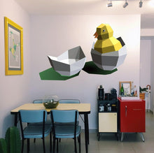 Load image into Gallery viewer, Wallmonkeys WM359829 Yellow Newborn Chickens with Egg Shells Peel and Stick Wall Decals, Chicken Egg Polygon sticker Multi Color GD156