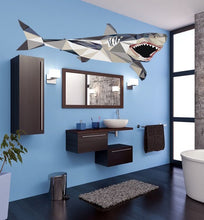 Load image into Gallery viewer, West Mountain Shark Wall Decal Art Decor 3D Smashed Kids Animal Sticker Mural Nursery Boys Gift Multi Color GD157