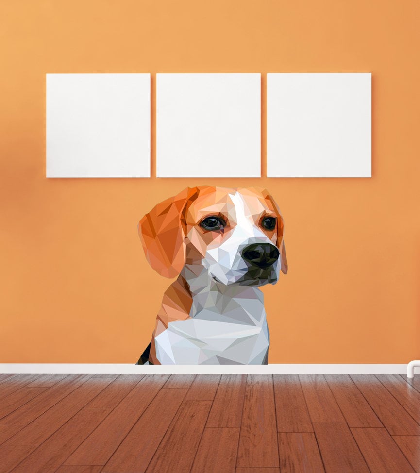 dog decor for room, dog wall decal, wall decoration, dog room decor, dogs wall stickers, wall decor sticker, Multi Color GD160