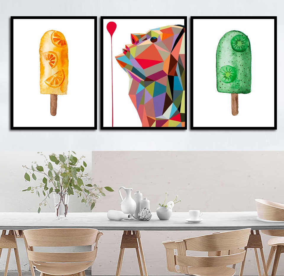 Girl silhouette Polygonal Wall decal, woman Polygon sticker,modern wall art, Multi Color GD51