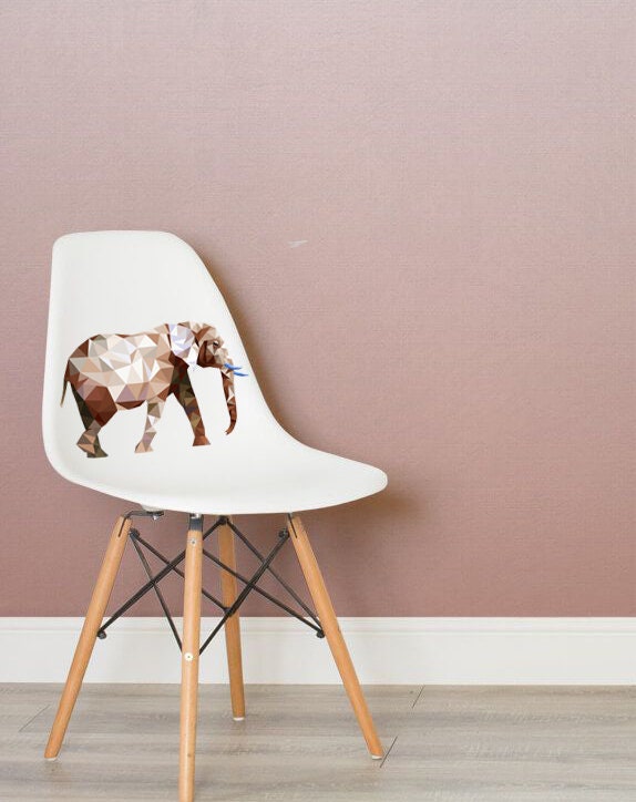 Elephant Polygonal Wall decal, Elephant Polygon sticker,modern wall art, Multi Color GD64