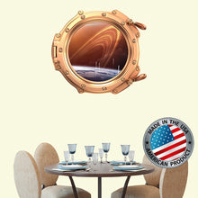 Load image into Gallery viewer, 3D Porhole Wall Decal. Space Wall Mural Kids Room. Porthole Window Sticker Dining room. Galaxy View Sticker. Study Room Decor LP13