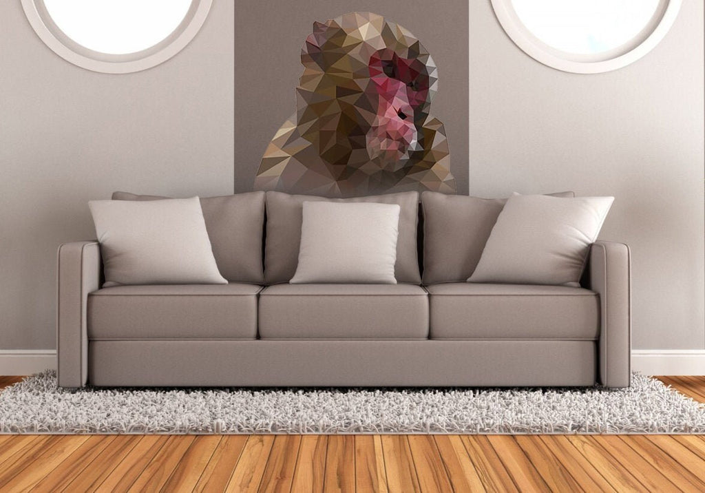 Monkey Polygonal Wall decal, Monkey Stickers ,Monkey decor, Wall Decals, Animal Stickers- Multi Color GD71