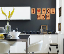 Load image into Gallery viewer, Lettering I Love Mom Wall decal, Quote Wall sticker,modern wall art, Multi Color AN-51