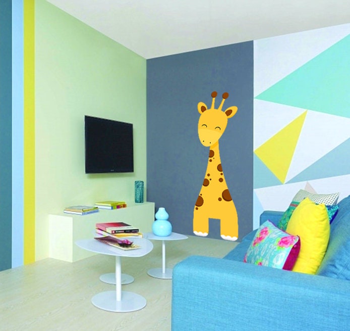 Wallmonkeys Cartoon Funny Baby Giraffe Wall Decal Peel and Stick Graphic ,Funny Baby giraffe Wall decal, Baby giraffe Wall sticker- AN-106