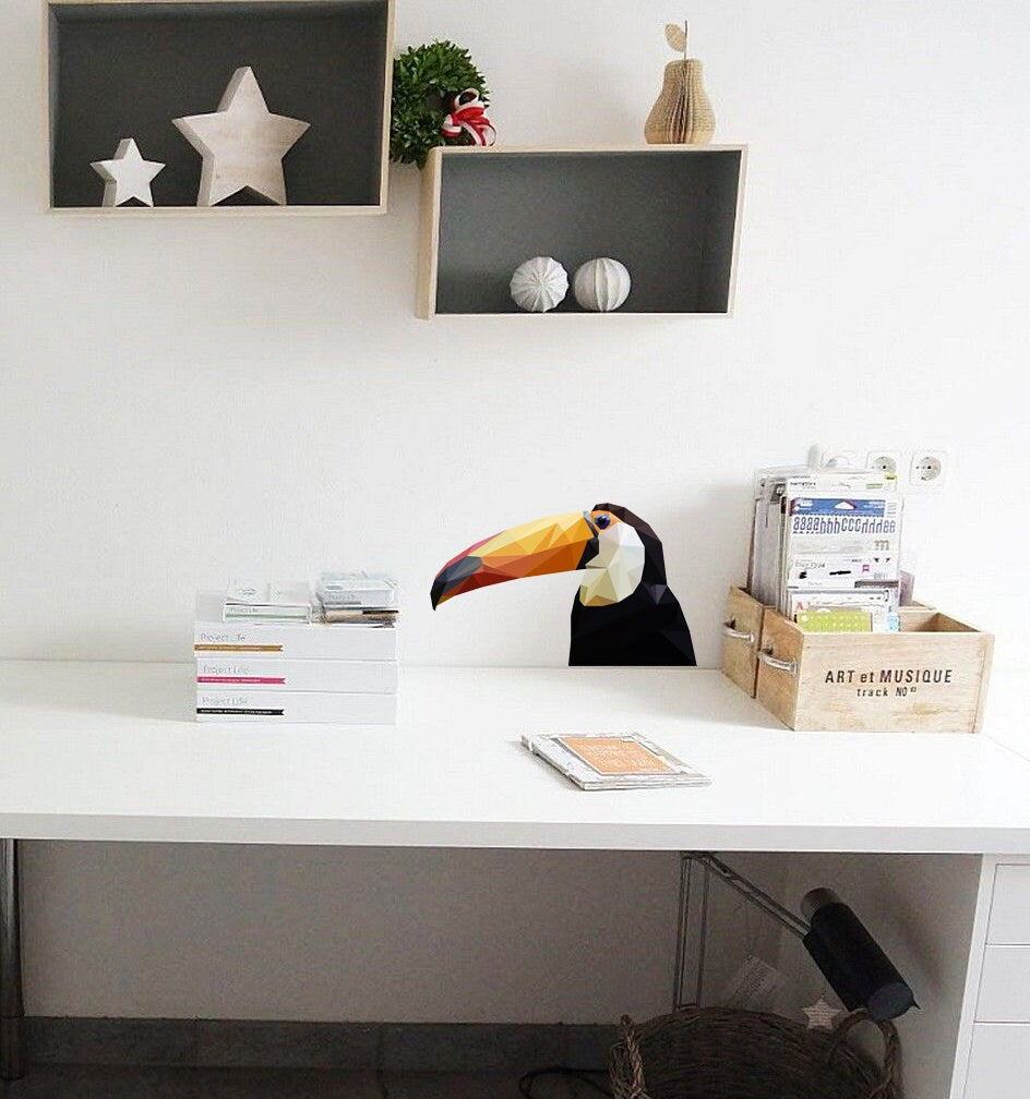 Lovely Cute Toucan Birds Animal 3D Vinyl Wall Stickers Removable Wall Decals Art Decorations Decor for Nursery Baby Bedroom Playroom-GD172