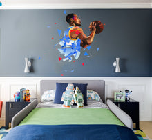 Load image into Gallery viewer, Basketball ball Gym Sport Polygonal Wall decal, Basketball ball Polygon sticker,modern wall art, Multi Color GD176