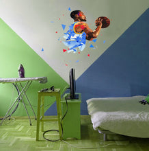 Load image into Gallery viewer, Basketball ball Gym Sport Polygonal Wall decal, Basketball ball Polygon sticker,modern wall art, Multi Color GD176