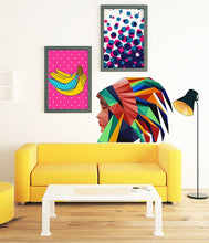 Load image into Gallery viewer, Native American Boy Polygonal Wall decal, Native Polygon sticker,modern wall art, Multi Color GD178