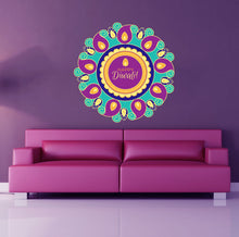 Load image into Gallery viewer, Quote Happy Diwali Wall decal, Quote Wall sticker,modern wall art, Multi Color k-369