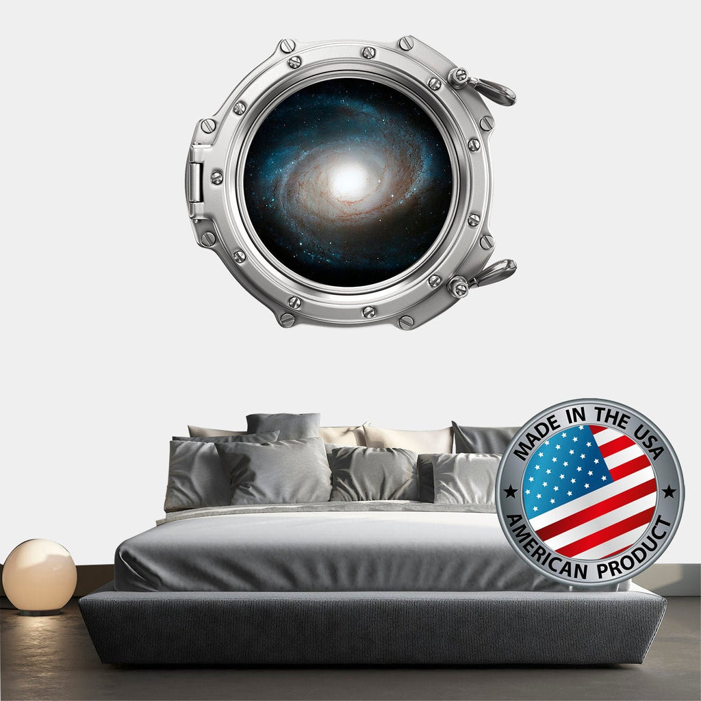 Space Wall Decal Kids Room. Porthole Wall Mural Boy Bedroom. Galaxy View Sticker. Stars Wall Decal. Space Decor. 3D Porthole Window LP22