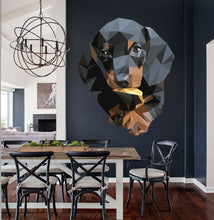 Load image into Gallery viewer, Dog Dachshund Polygonal Wall decal, dog stickers, dog decorations for the home, home decor, living room decor, dog sticker Multi Color GD180