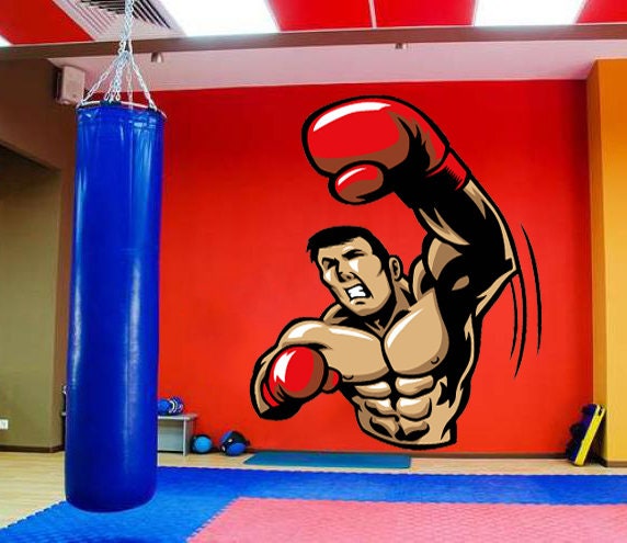 Sport boxing Wall decal, Sport boxing Wall sticker,modern wall art, Multi Color GD186