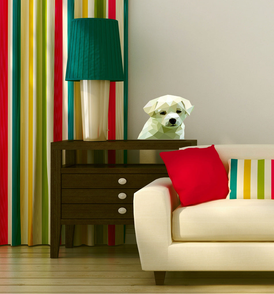 Dog Polygonal Wall decal, dog sticker,bedroom decor, living room decor, Dog Polygon sticker,modern wall art, Multi Color