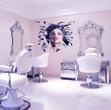 Load image into Gallery viewer, Wall Decal Polygonal Beauty Salon Girl Sticker Beautiful Girl Face Lip Home Decor Sticker Barber Shop Hairstyle Decoration Wall Muralr GD85