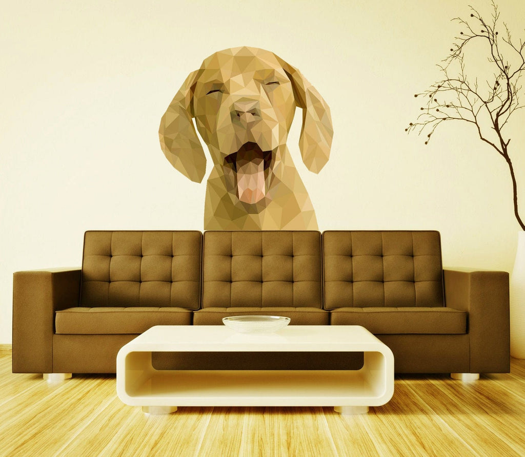Dog Polygonal Wall decal, wall stickers, living room decor, Labrador dog sticker ,Dog Polygon sticker,modern wall art, Multi Color GD87