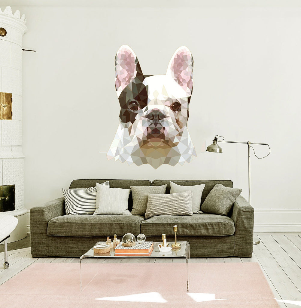 Bull Dog Polygonal Wall decal,wall stickers, wall decor, living room decor, Dog Polygon sticker,modern wall art, Multi Color GD88