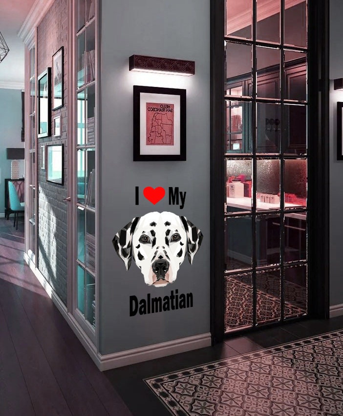 Dolmatian dog Grooming Wall decal, Vinyl Wall Decal Puppy Dalmatian Dog Pet Animal, wall decor sticker, wall sticker Multi Color GD190