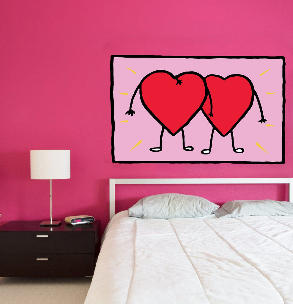 Cheerful Hearts Wall decal,Heart designed Wall stickers for Decor Lovers, Hearts Wall sticker,modern wall art, Multi Color AN-37