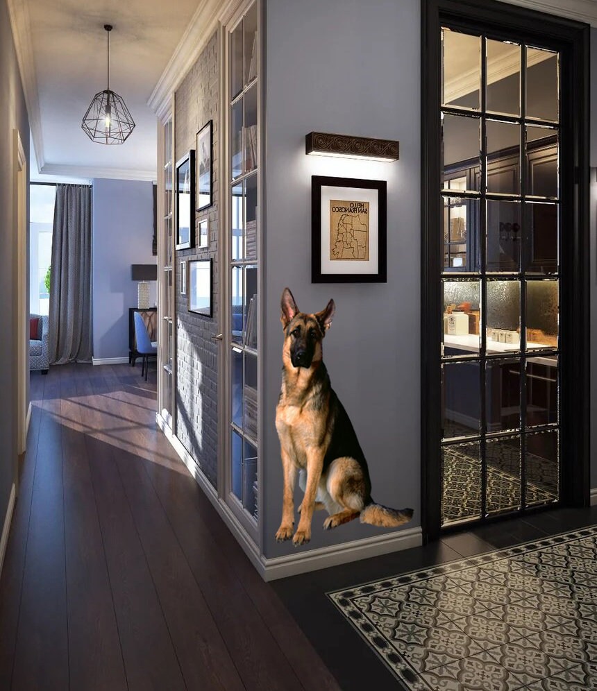 German shepherd Wall decal, Shepherd Vinyl Waterproof Sticker, living room decor, Car Laptop Wall Window, wall decor Multi Color AN-183