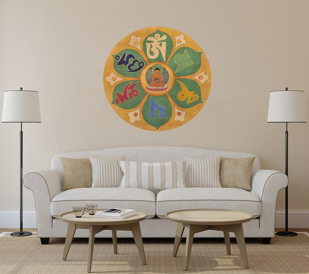 Mandala Elephant Yoga Namaste Wall decal, Mandala Elephant Wall sticker, modern wall art, Multi Color Art Home Wallpaper Decoration AN-15
