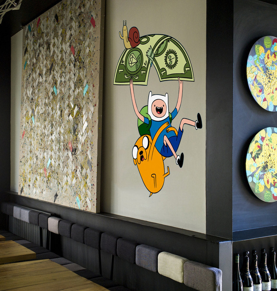 Adventure Time, magical talking dog, Anime Wall sticker, Jake The Dog Pocket Vinyl Waterproof Sticker, Car Wall Window Multi Color kc-468