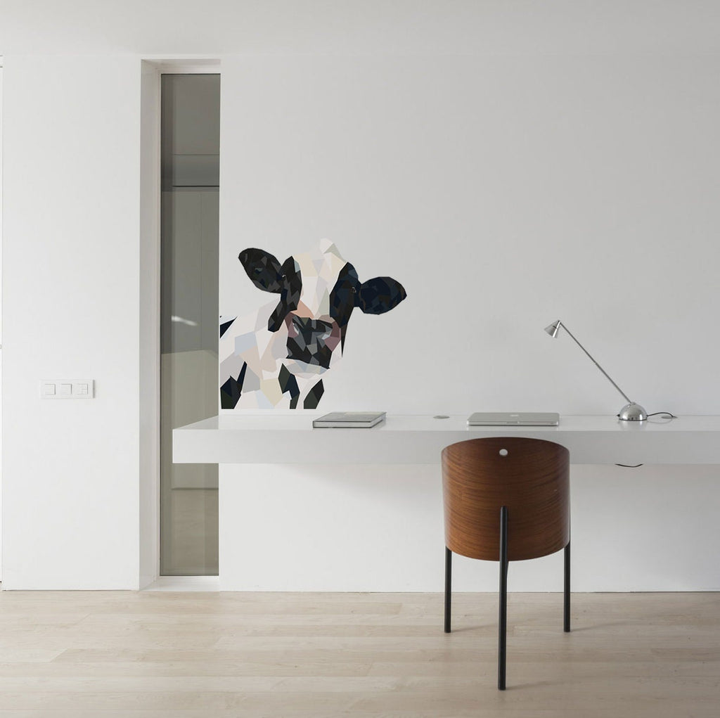 Cow animal Polygonal Wall decal, Cow Polygon sticker,modern wall art, Multi Color GD92