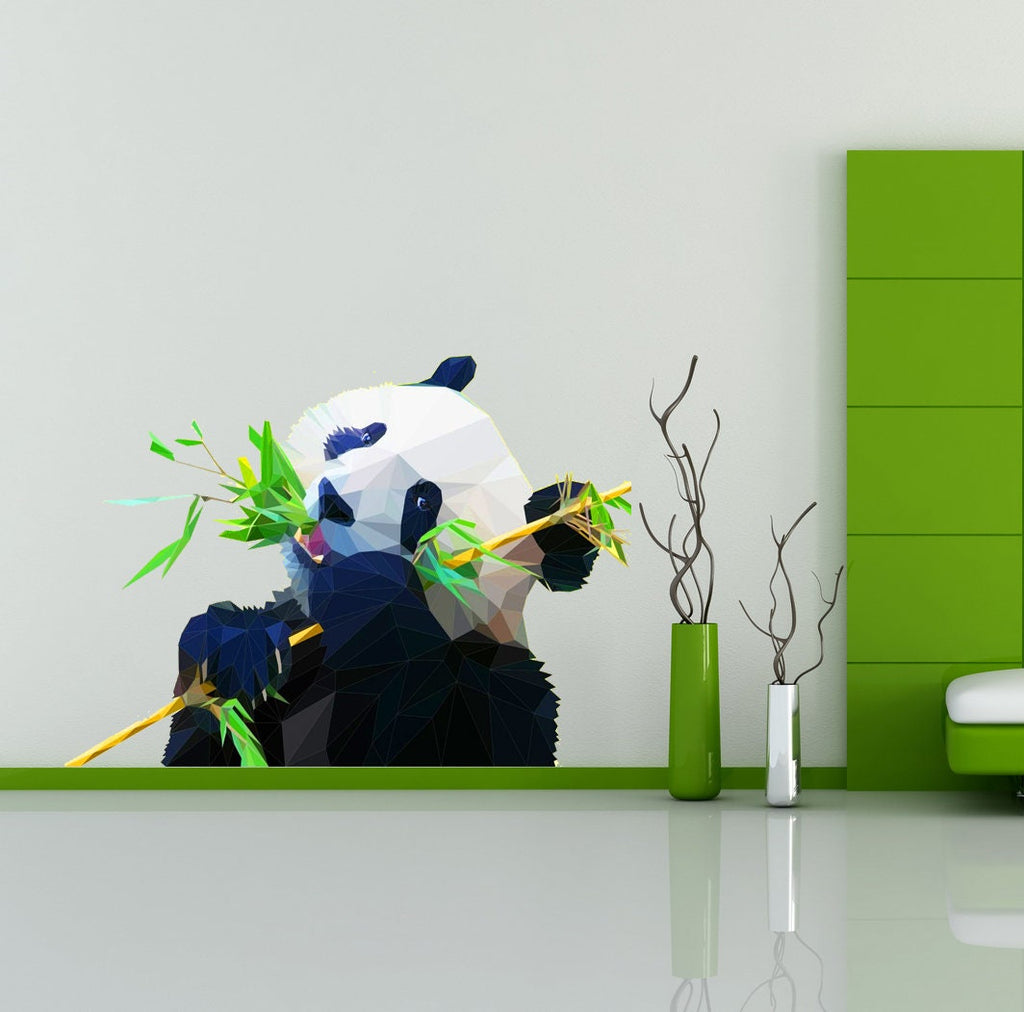 Panda Animal Polygonal Wall decal, Panda Polygon sticker, modern wall art, Panda Decorations Pictures for Girls Room Home B Multi Color GD93