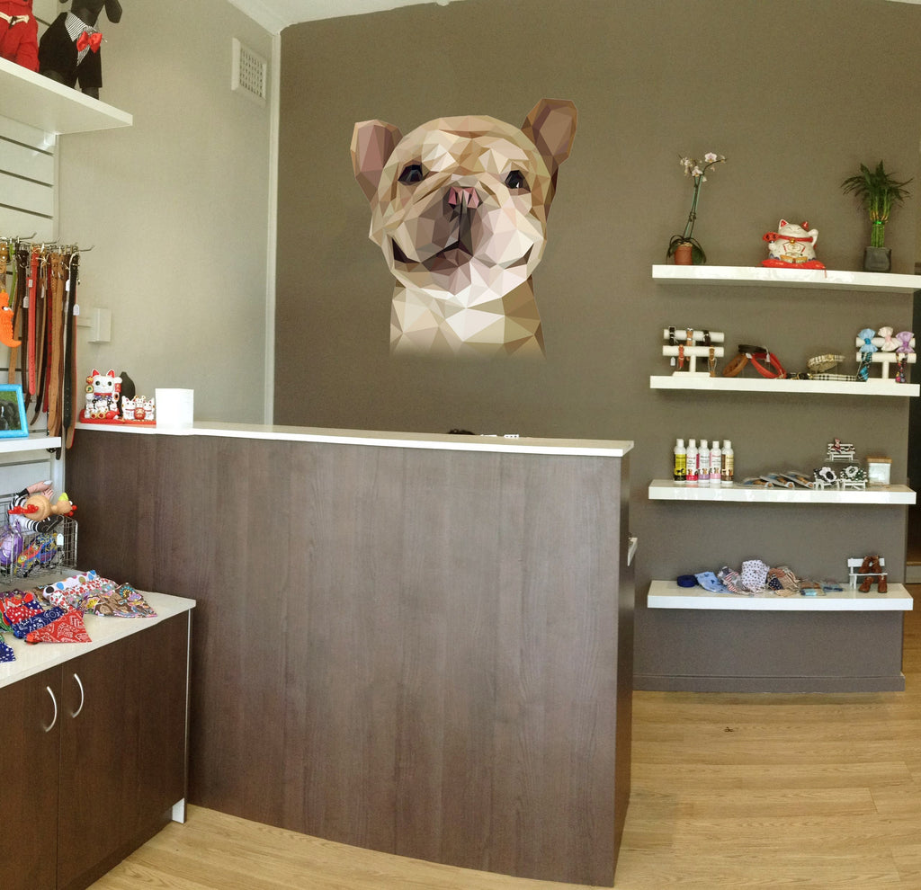 Dog Grooming salon Polygonal Wall decal,wall decor sticker, living room decor, Dog Polygon sticker,modern wall art, Multi Color GD102