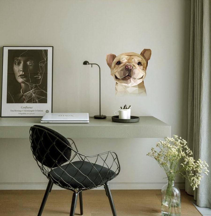 Dog Grooming salon Polygonal Wall decal,wall decor sticker, living room decor, Dog Polygon sticker,modern wall art, Multi Color GD102