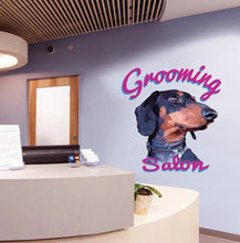 Load image into Gallery viewer, Dachshund Dog Grooming Salon Polygonal Wall decal, Dachshund Dog sticker Dog Polygon sticker,modern wall art, Multi Color GD104