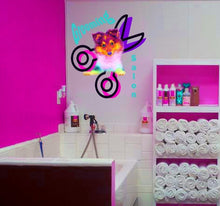 Load image into Gallery viewer, Collie dog Grooming Salon Polygonal Wall decal, wall decor, living room decor, Dog Polygon sticker,modern wall art, Multi Color GD105