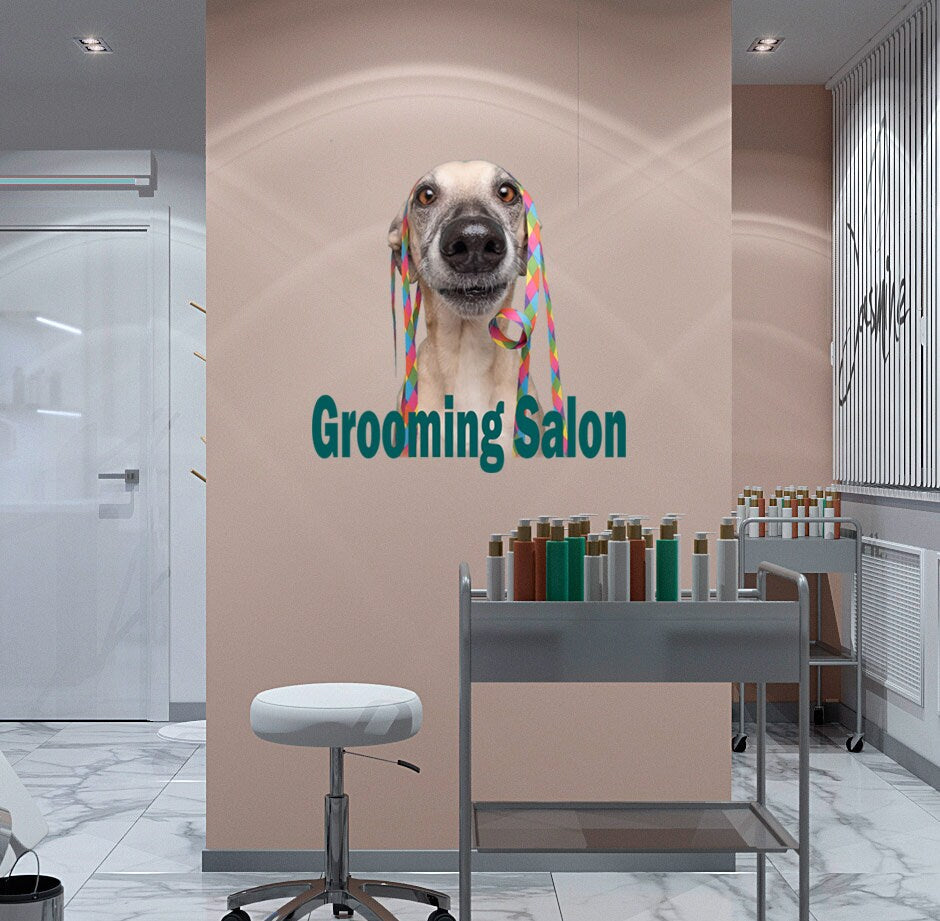 Dog Grooming Salon Wall decal, Terrific Wall Sticker, Pet Dog Grooming Salon Wall Decal, Home Decor Pet Shop Window Decor, Multi Color GD107
