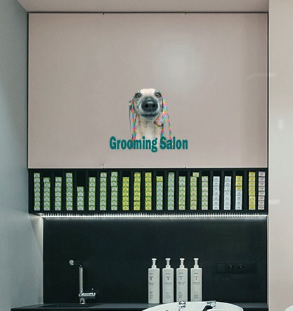 Dog Grooming Salon Wall decal, Terrific Wall Sticker, Pet Dog Grooming Salon Wall Decal, Home Decor Pet Shop Window Decor, Multi Color GD107