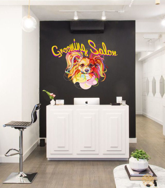 Dog grooming decal, Wall Decals Dog Grooming Salon, Vinyl Sticker Wall Decal, Animals Décor Sticker Quote Wall, Salon Art, dog wall,GD108