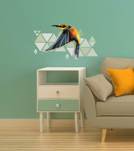 Load image into Gallery viewer, BHummingbird Sticker, Bird Decal, Polygonal Animal Home Decor, Bird Wall Art, Beautiful Vibrant Colored Hummingbird Art Multi Color GD110