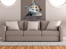 Load image into Gallery viewer, Cat Quote welcome to my life Polygonal Wall decal, Cat Polygon sticker,modern wall art, Multi Color GD201