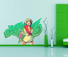 Load image into Gallery viewer, Anime Stylish Girl Wall decal, Cute Anime Stickers ,Anime Vinyl Stickers, Anime Room Decor For Bedroom, Multi Color kc-412