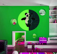 Load image into Gallery viewer, Angry panda Wall decal, panda Wall sticker, modern wall art, Panda Bamboo Wall Decal for Girls Kids Bedroom Decoration Multi Color kc-442