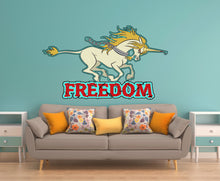 Load image into Gallery viewer, Freedom unicorn Wall decal, wall stickers, unicorn wallpaper, room décor for girls bedroom, Multi Color kc-465