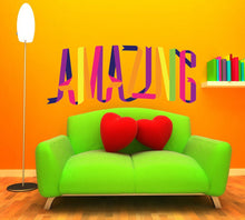 Load image into Gallery viewer, Lettering Amazing Wall decal, Inscription Wall sticker,modern wall art, Multi Color kc-473