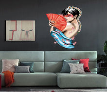 Load image into Gallery viewer, Girl Japanese Wall decal, Girl Wall sticker,modern wall art, Multi Color k-922