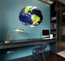 Load image into Gallery viewer, Planet Earth Polygonal Wall decal, Planet Earth Polygon sticker,modern wall art, Multi Color GD211