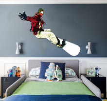 Load image into Gallery viewer, Snowboarding Wall Decor, Snowboarder Decal Vinyl Sticker Walls, Snow Boarding Wall Art for Home Decor and Decoration,Multi Color k-881