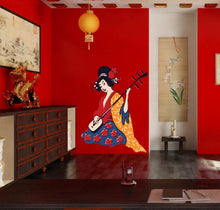 Load image into Gallery viewer, Girl Japanese Wall decal, Girl Wall sticker,modern wall art, Multi Color k-888